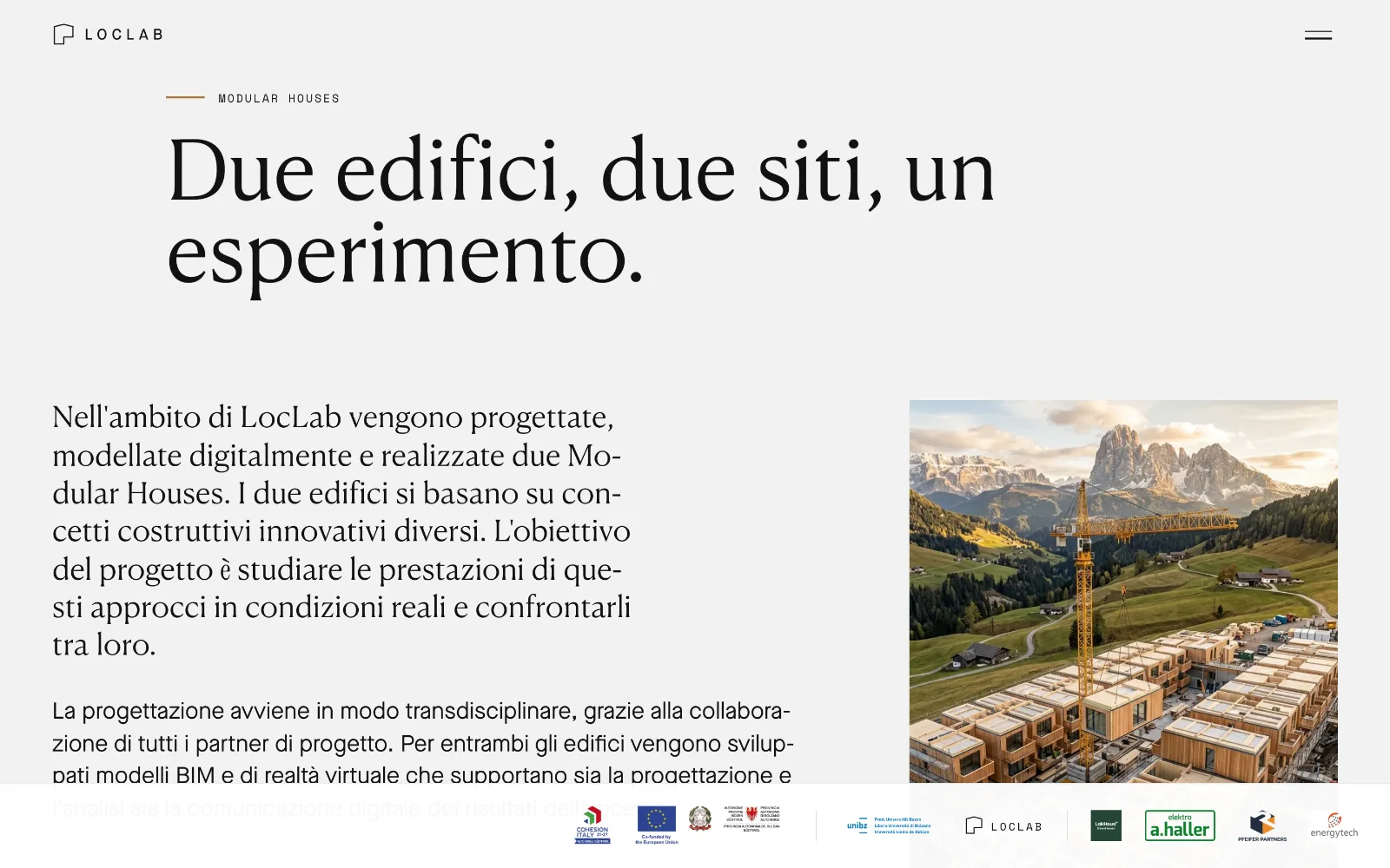 LocLab und RenewLab: LocLab: Modulhäuser, italienische Fassung