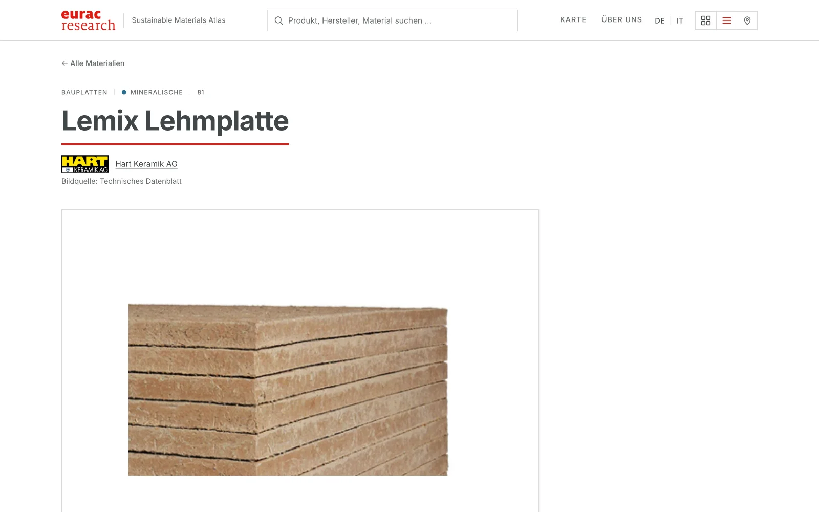 susmat: Die Detailseite eines Materials